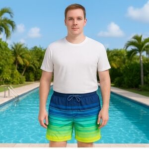 Wonder Nation Ombre Swim Shorts Men's XXL Beachwear